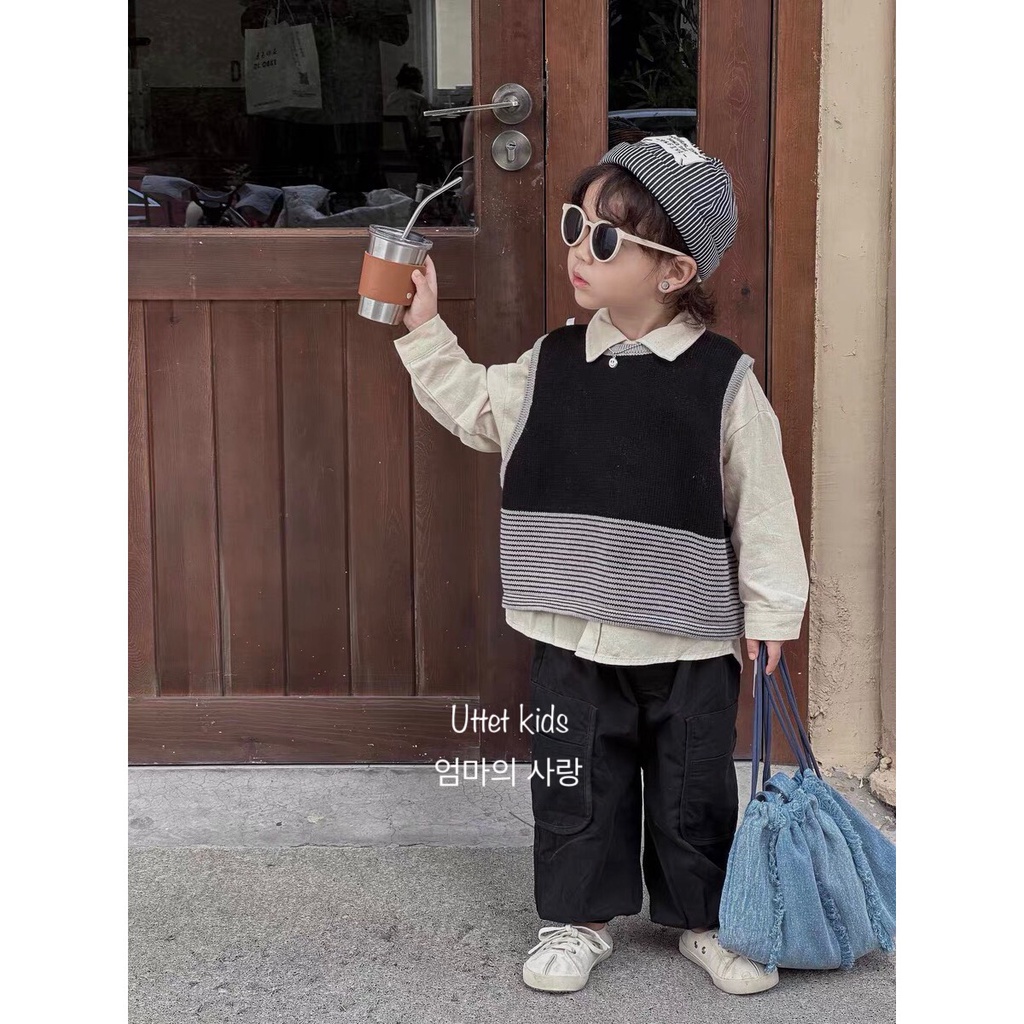 ÁO GILE LEN PHA PHONG CÁCH HÀN QUỐC CHO BÉ GÁI VÀ BÉ TRAI B41