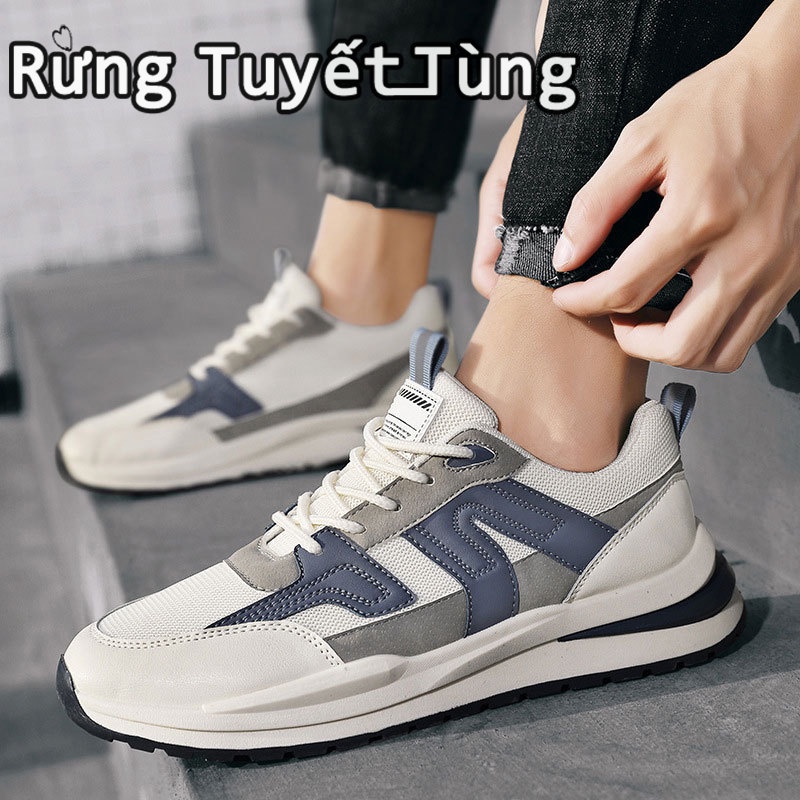 SHANMUSENLIN☘Giày thể thao  thoáng khí hợp thời trang Hàn Quốc cho nam sinh viên