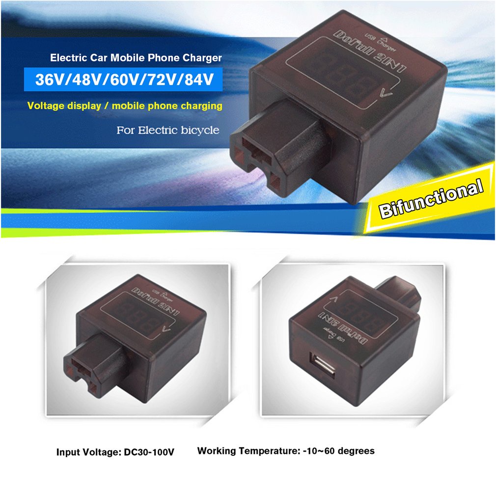 Vôn Kế Điện Tử 2 Trong 1 48v / 60v / 72v / 96v Cho Xe Hơi