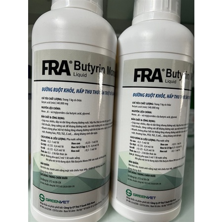 TYX- FRA Butyrin Kích thích mọc lông nhung ruột 1lit