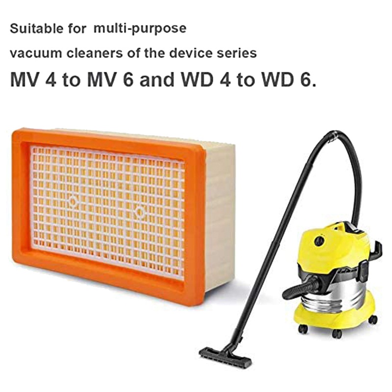 Set 12 Túi Đựng Máy Hút Bụi + 1 Tấm Lọc Phẳng Đa Năng Cho karcher wd4 wd5 Và wd6