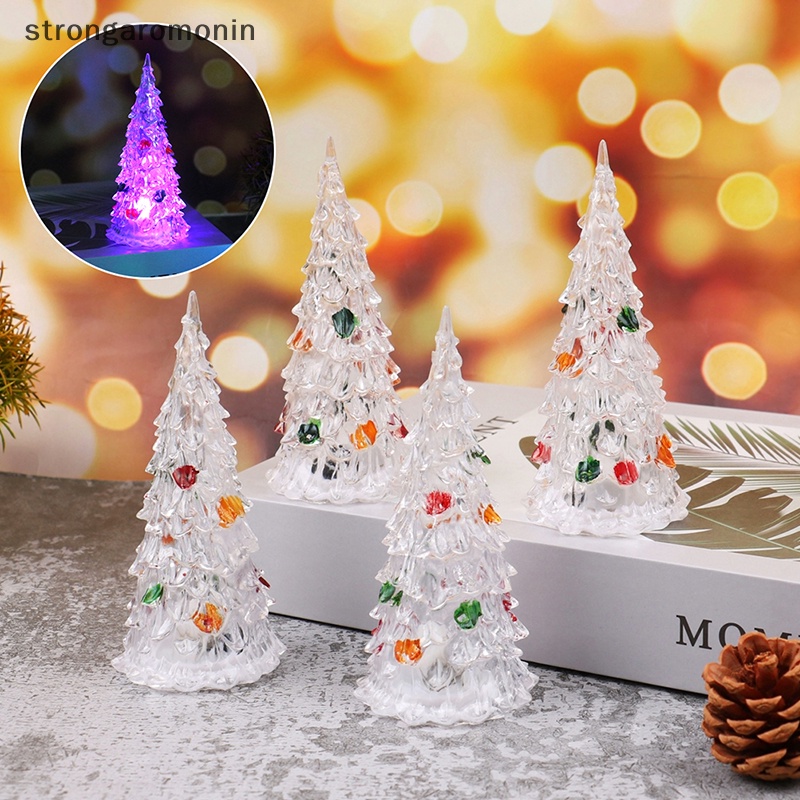 Cây Thông Giáng Sinh mini Có Đèn led Nhiều Màu Trang Trí Nhà Búp Bê