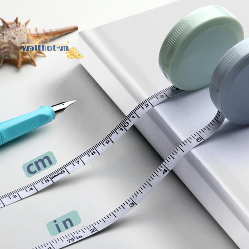 Wallhot > Thước Dây Kép Đo Lường mini Hình Tròn Linh Hoạt Tự Thu Gọn Dùng Trong May Vá