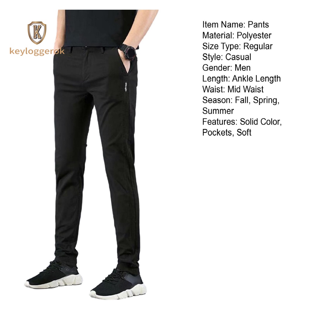 Móc Khóa Thiết Kế Độc Đáo Chất Lượng Cao| Reinforced Quần Dài Đến Mắt Cá Chân Dáng Ôm Có Túi Thoải Mái Thời Trang Xuân Thu Cho Nam