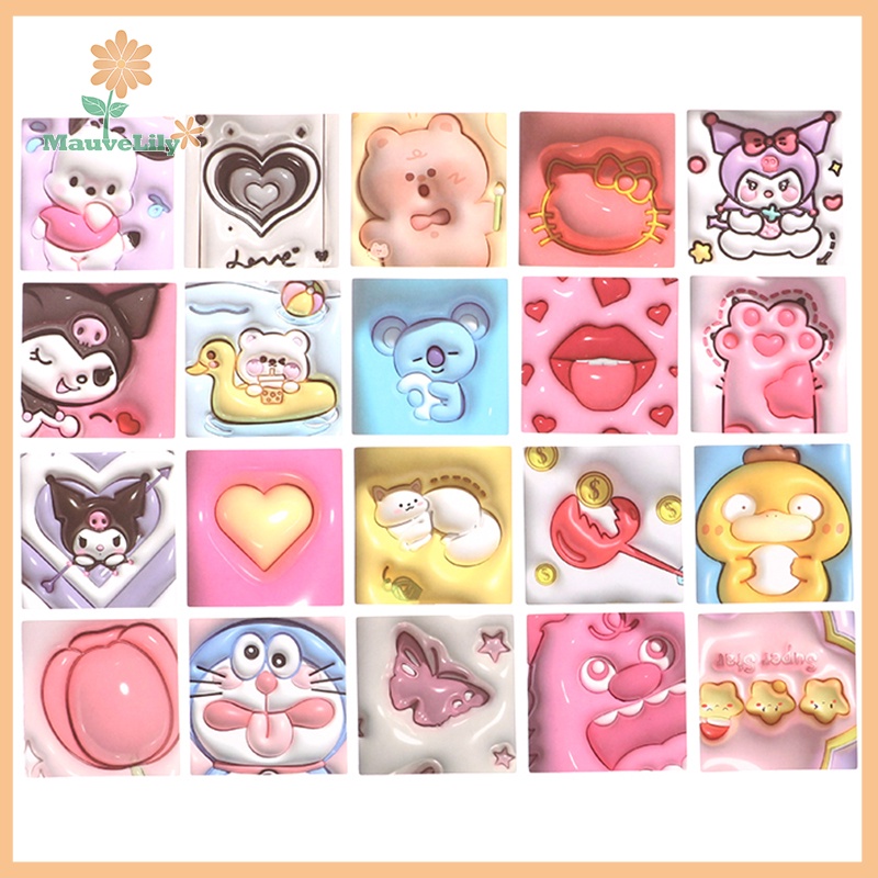 Set 100 Sticker 3d Hình kuromi my melody Dễ Thương Dán Trang Trí laptop