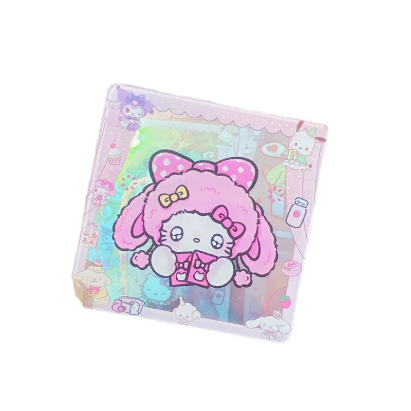 Hoạt Hình Hộp acrylic Trong Suốt Hình Vuông In Hình sanrio kuromi pacha pacha Màu laser Cho Nữ