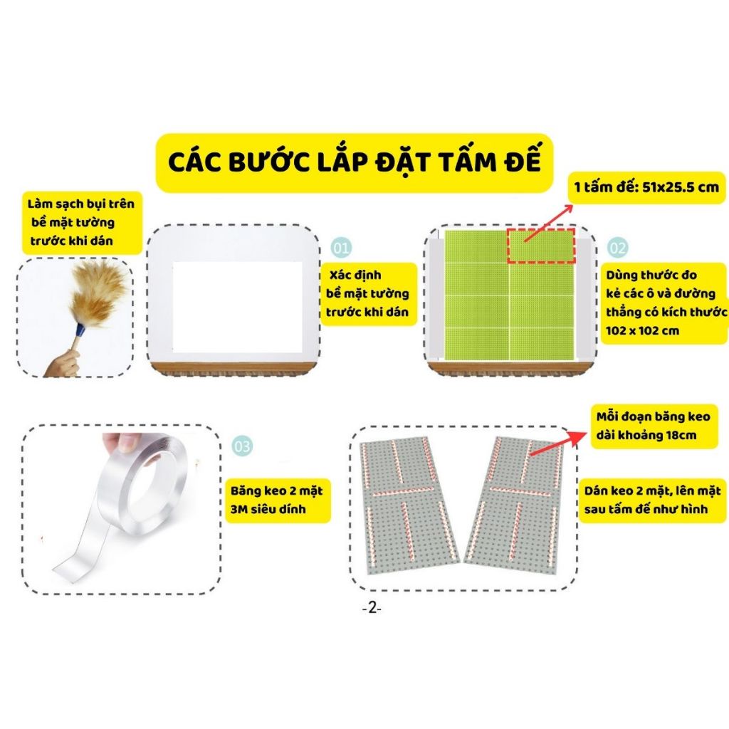Bộ Đồ Chơi Xếp Hình Gắn Tường Cho Bé, Kích Thước