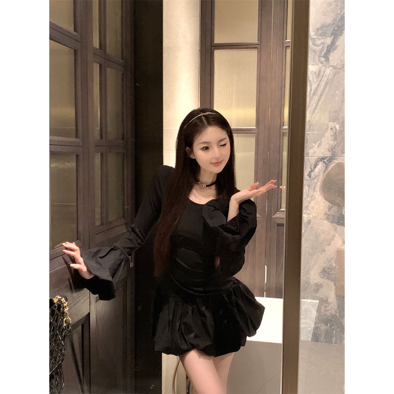 Đầm Tay Loe Ôm Dáng Thời Trang Thu Đông Dành Cho Nữ