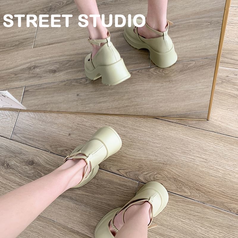 STREET STUDIO  giày búp bê đế cao lolita giày Mary Jane Đế da mềm đế thời trang FLF23A0XX8 44Z231030