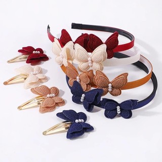 Set 2 / 3 kẹp tóc nơ đính kim sa nhiều màu sắc cho bé gái