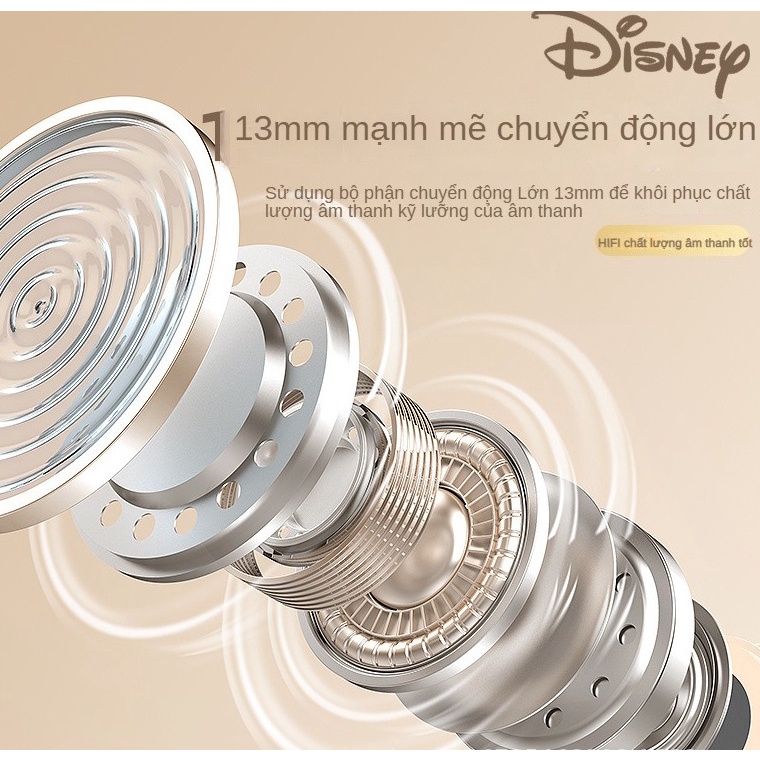 DisneyTai Nghe bluetooth 5.3 Nhét Tai Cách Âm Chống Ồn Họa Tiết Dễ Thương Tai Nghe Không Dây