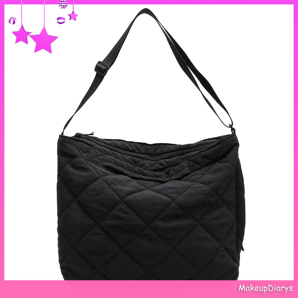 ★ Đồ Trang Điểm Trang Điểm ★ Túi Đeo Chéo Vai Sức Chứa Lớn Bằng cotton Họa Tiết Hình Thoi Phong Cách vintage Dành Cho Nữ