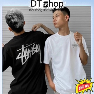 Áo thun stussy 2 mặt ❤ áo phông cotton dày dặn dáng rộng nam nữ nva726