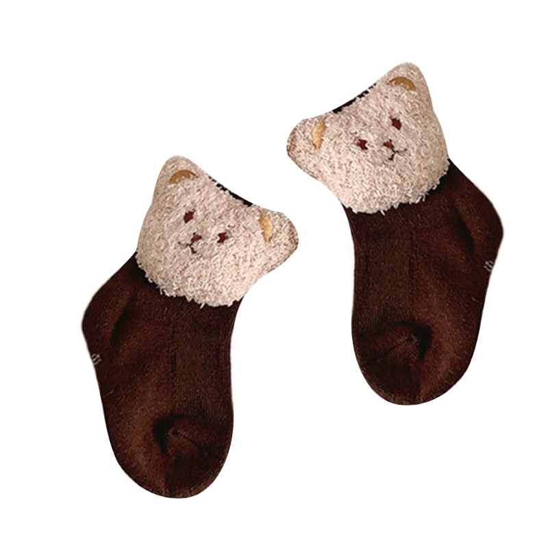 Inn Vớ Giữ Ấm Chống Trượt Dáng Rộng In Hình Gấu Hoạt Hình Dễ Thương Thời Trang Thu Đông Cho Bé 0-4 Tuổi