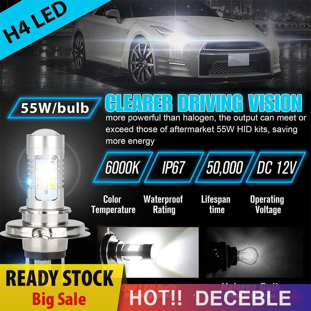 Bóng Đèn Pha led h4 9003 hb2 6000k 220w 12v 15000lm Bằng Nhôm Chuyên Dụng Cho Xe Hơi