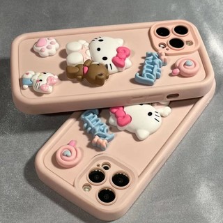 Phù Hợp Ốp Điện Thoại Hình Mèo Hello Kitty Cho iphone 11 1213 pro max x xr xs max se 7 plus 8 plus 14 15 pro