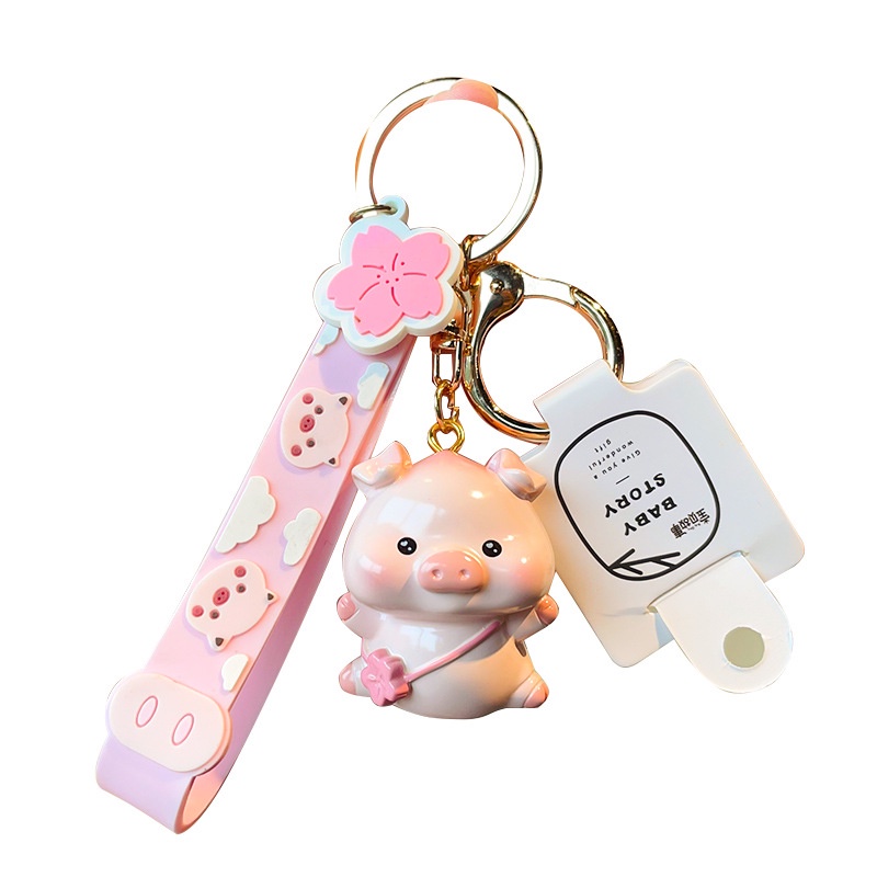 Hoạt Hình Móc Khóa Hình Chú Heo Đáng Yêu