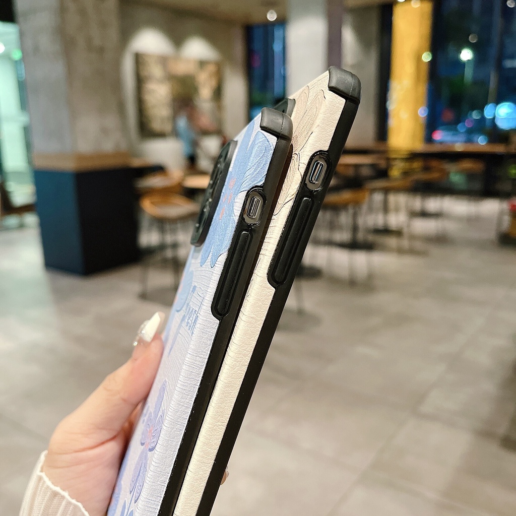 OFF-WHITE Bao Da Điện Thoại Da Cừu Hình Tranh Sơn Dầu Cho xiaomi 13 13t 13tpro 13pro lite 12 12t lite 11t 11 lite k60 ultra Ốp