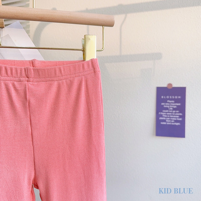 Bộ Áo Thun Mềm Ngắn Tay + Quần Dài Màu Sáng Phong Cách Hàn Quốc Thời Trang Mùa Hè Cho Bé Gái