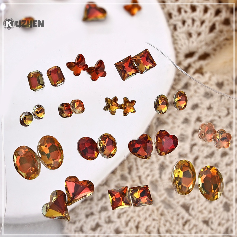 Kuzhen Set 30 Hạt Đá 3d Lấp Lánh Đế Phẳng Trang Trí Móng Nghệ Thuật Cho Nữ Quà Tặng Mùa Đông Nóng Bỏng