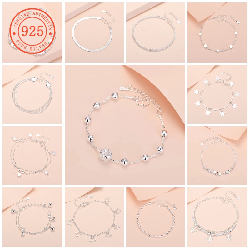 Lắc Chân Mạ Bạc 925 Có Thể Điều Chỉnh Kích Thước