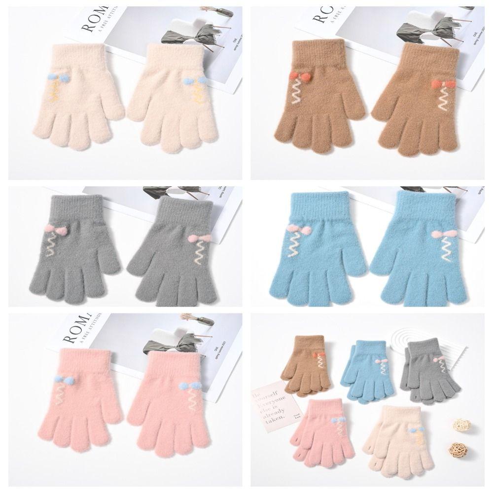 Găng Tay Dệt Kim Dày Dặn Ấm Áp Màu Trơn Dễ Thương Chống Gió Mùa Thu Có Thể Dùng Màn Hình Cảm Ứng Dành Cho Bạn Nữ mxfashionestore