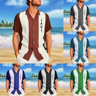 Áo Sơ Mi Nam polyester Tay Ngắn Dáng Rộng Phong Cách vintage