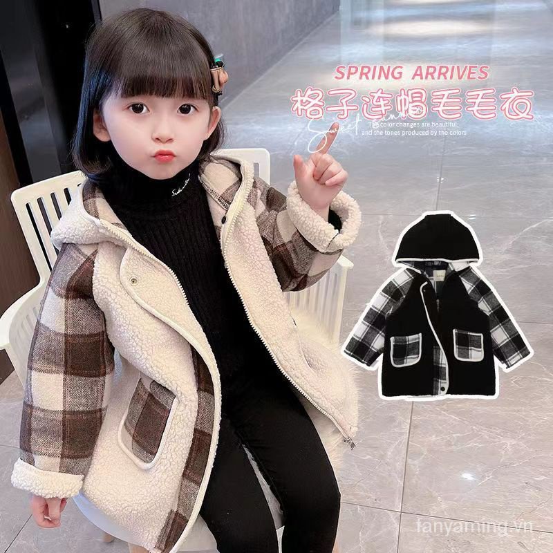 Áo Khoác Len Lông Cừu Một Mảnh Thời Trang Thu Đông Phong Cách Mới Cho Bé Gái 2023 jzl2