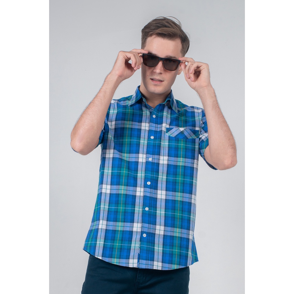 Áo sơ mi có túi họa tiết caro , thời thượng, lịch lãm, chỉn chu John Henry - WS21SS40C-SCUS