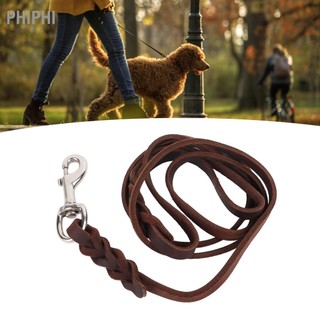 PHIPHI Dây xích thú cưng có thể đeo an toàn mềm mại kéo chó giả da bò để huấn luyện đi bộ 5 2ft