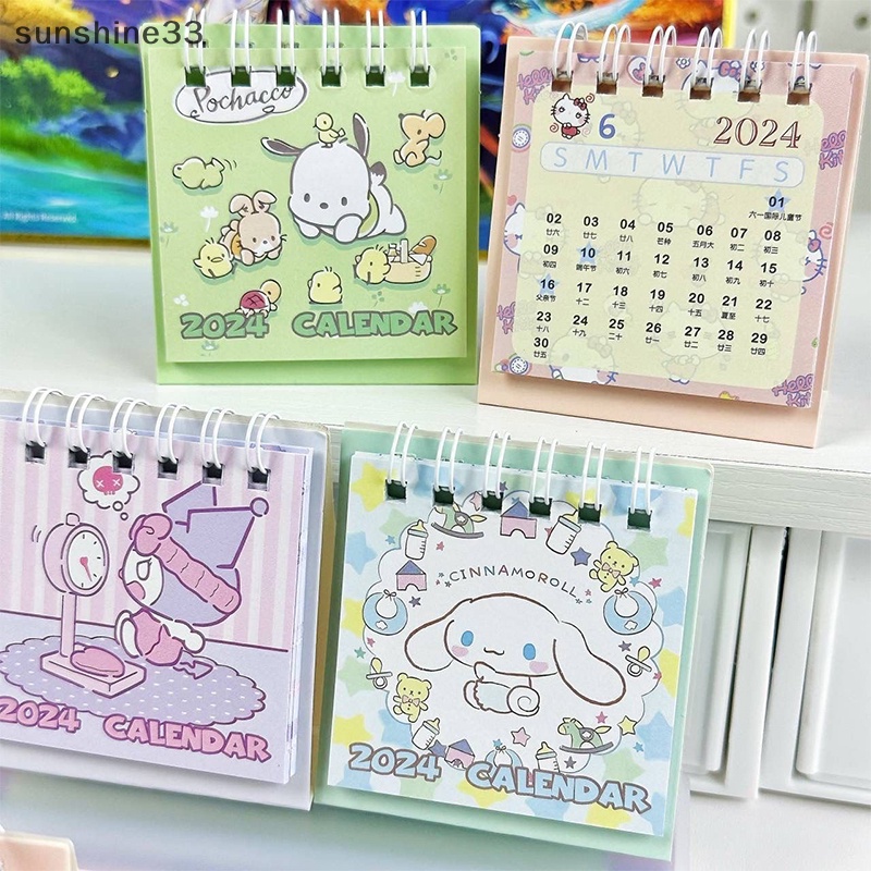 SANRIO Lịch Để Bàn Năm 2424 Họa Tiết Hoạt Hình kuromi hello kitty Đáng Yêu