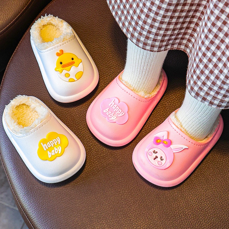 Dép Bông cotton Chống Trượt Giữ Ấm Chống Thấm Nước In Họa Tiết Hoạt Hình Dễ Thương Cho Bé Trai Và Gái