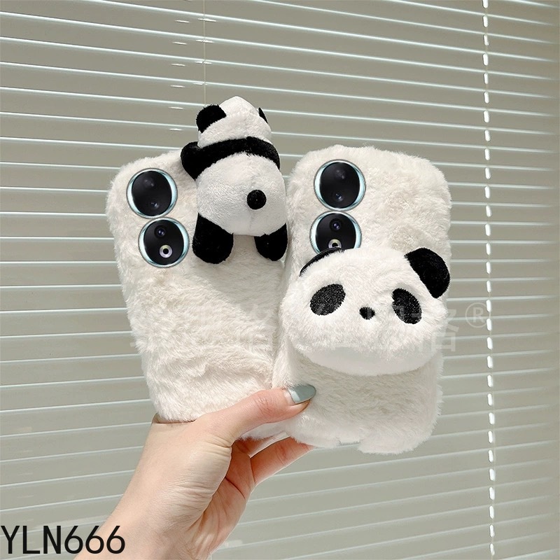 Ôp Điện Thoại Phủ Lông Hình Gấu Trúc 3d Dễ Thương Chống Sốc Cho oppo a78 a96 a58 a76 find x2 x3 x5 pro x2lite x5lite Ốp