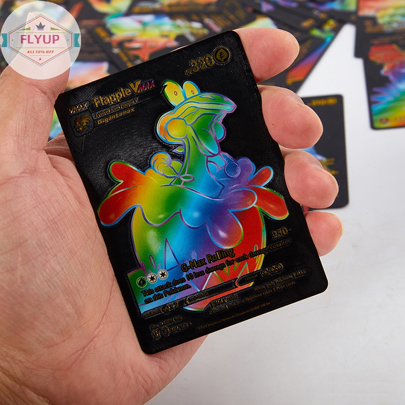 Hộp 55 Thẻ Bài pokemon Bằng Kim Loại Màu Vàng / Bạc vmax gx charizard