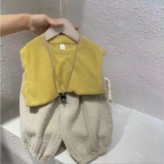Set áo sát nách và quần short thời trang mùa hè cho bé gái