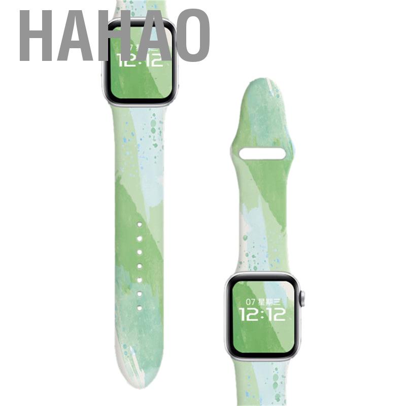 Hahao Floral Printed Smartwatch Band Replacement Soft Silicone Sport Watch Strap for Iwatch 7 Series