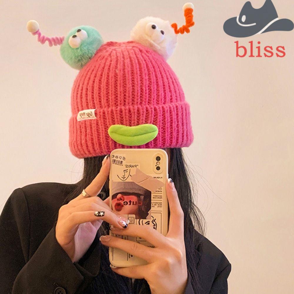 Mũ Len beanie Hình Xúc Xích Hoạt Hình Vui Nhộn Màu Kẹo Ngọt Thời Trang Thu Đông