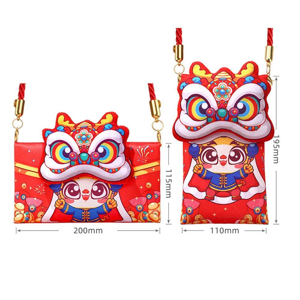 Btlimer Bao Lì Xì Đỏ Rồng cny Hoạt Hình Có Dây Đeo Vai Lễ Hội Mùa Xuân Trung Hoa Bằng Vải