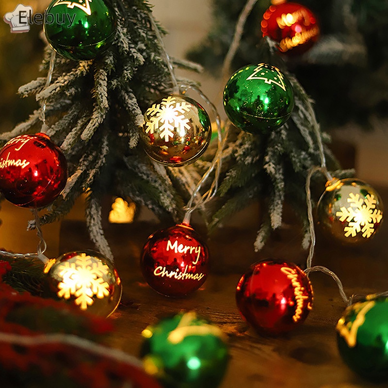 Dây Đèn led 1.5m Hình Bóng Tròn Ngôi Sao Chống Nước Trang Trí Cây Thông Noel