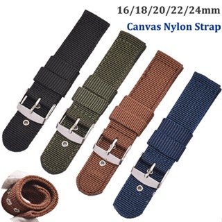 Dây Vải canvas nylon Thoáng Khí Thay Thế Cho Đồng Hồ 16mm 18mm 20mm 22mm 24mm