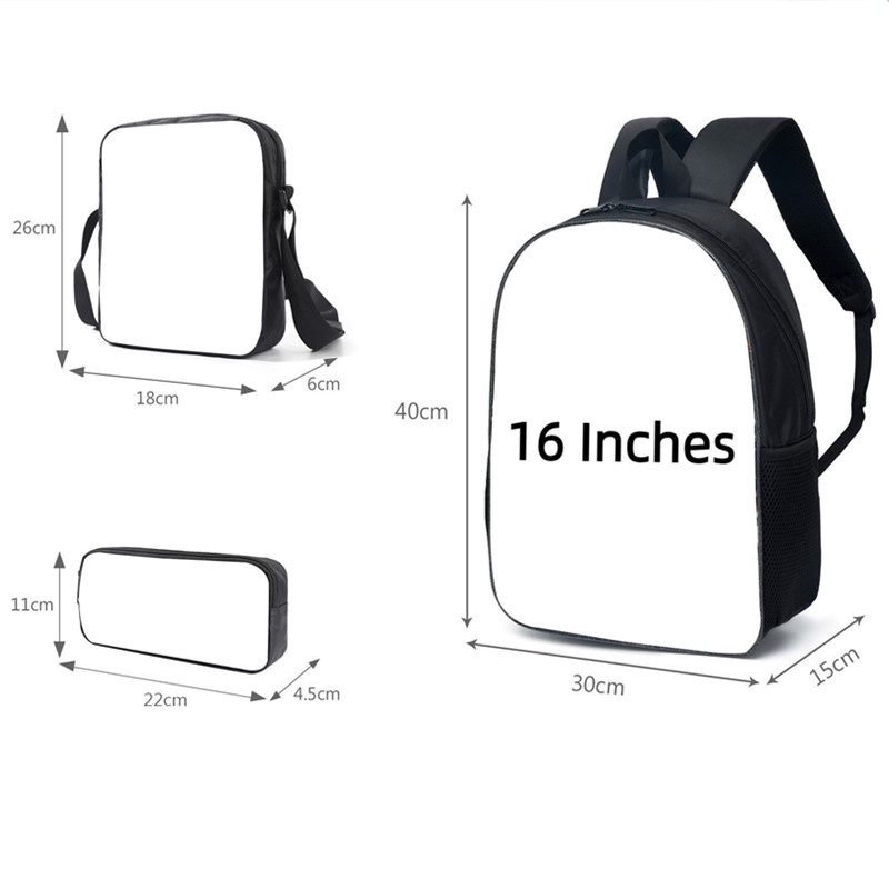 Bộ 3 Món Gồm Ba Lô + Túi Đeo Vai + Túi Đựng Bút SUPER MARIO Hoạt Hình 3D Balo Đi Học Trọng Lượng Nhẹ Thoải Mái Chống Thấm Nước