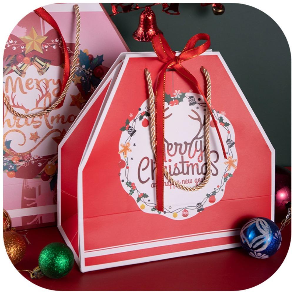 1 Túi Đựng Kẹo / Bánh Quy Có Tay Cầm Hình Ông Già Noel Năm Mới Dày Dặn