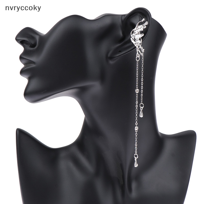 1 Cặp Khuyên Tai Kẹp Dài Hình Cánh Thiên Thần Bằng Kim Loại Dạng Lỏng Không Xỏ Lỗ Tai Phong Cách punk Thời Trang Cho Nữ vn