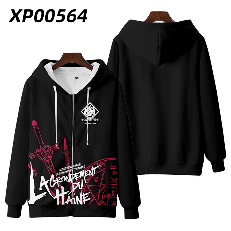 Áo Khoác hoodie Có Khóa Kéo In Hình anime fate stay night / grand order fgo saber 3d