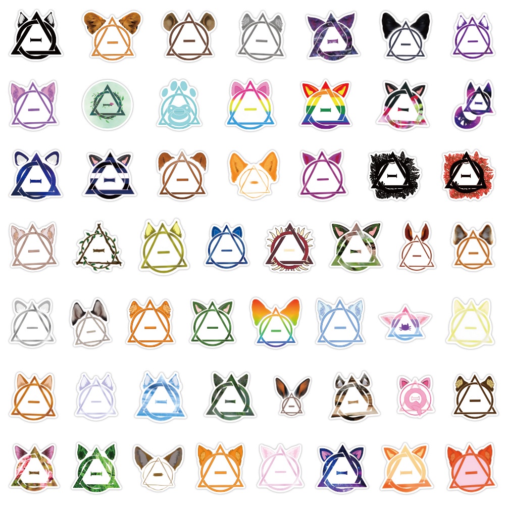 J· Hình Dán Chống Nước Therian Phim Hoạt Hình Mũ Bảo Hiểm Máy Tính Xách Tay Hành Lý Dán Thiết Lập, 53 tờ