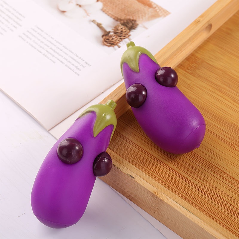 Đồ Chơi Bóp Nén Giảm Căng Thẳng Hình Quả Cà Tím