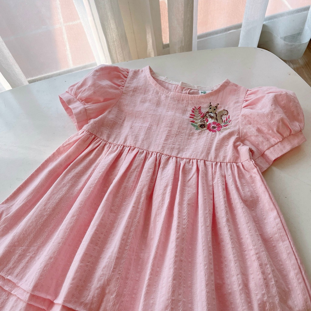 Váy Thô Thêu Hoa Và Sóc 9-33kg