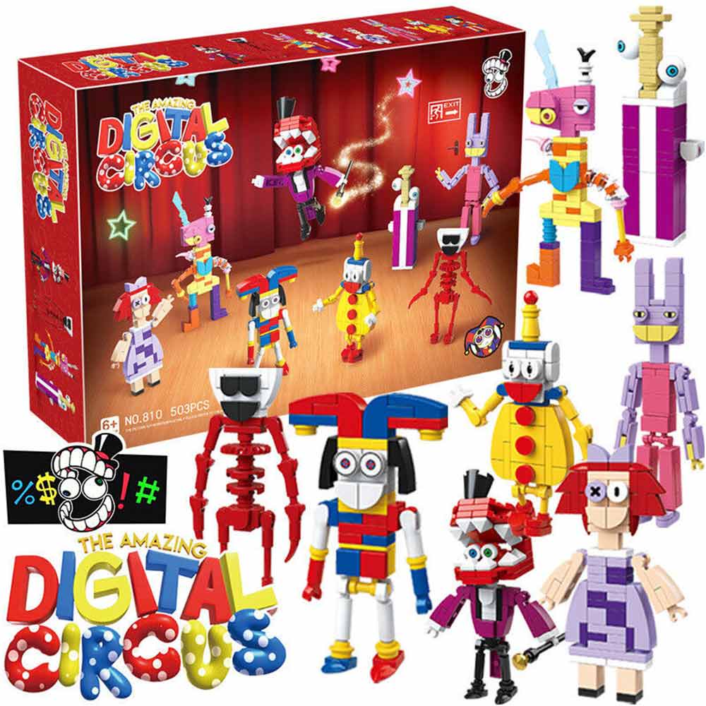 The Digital Circus Cute Action Figure Building Block Collection with Gift Box