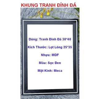 Khung kẻ sọc, khung ảnh treo tường bảo hành gãy vỡ, khung kích thước lọt lòng 25 x 35cm - khung tranh đính đá 30*40