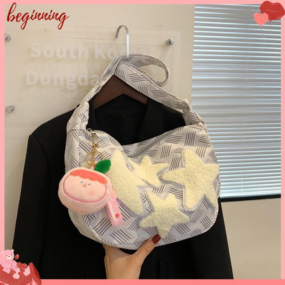 ✿ Miếng Dán Trang Trí Khởi Động Xe Hơi ✿ Túi Đeo Chéo canvas Sức Chứa Lớn Thêu Họa Tiết Trăng Sao Dễ Thương Phong Cách Đường Phố